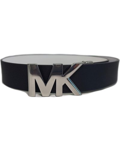 Michael Kors Twist Reversible Genuine Leather Belt Black/white Large