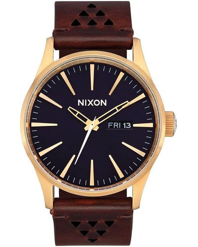 Nixon Analog Quarz Uhr mit Leder Armband A105-5033-00 - Mehrfarbig