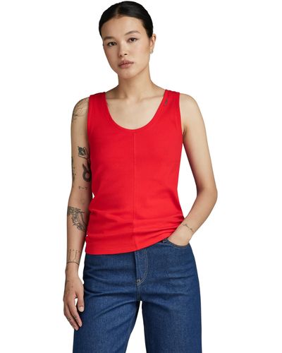 G-Star RAW Front Seam Tank Top Donna - Rosso