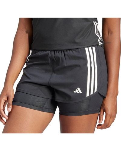 adidas Own The Run Excite 3 Stripes 2in1 Shorts S - Black