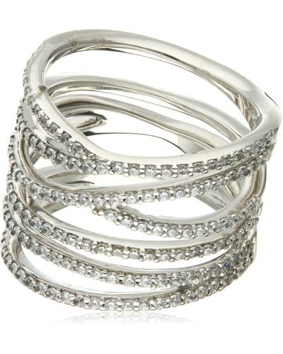 Esprit Ring 925 Sterling Silber Zirkonia brilliance glam weiß - Mettallic