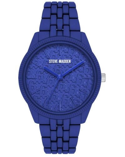 Steve Madden Rubberized Bracelet Watch - Blue