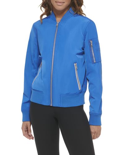 Levi's Poly Bomber Jacket With Contrast Zipper Pockets - Blue