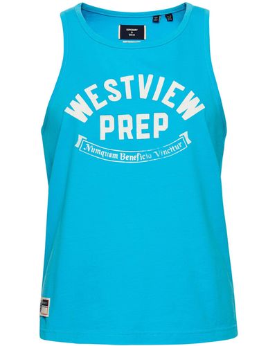 Superdry S Vintage Athletic Vest Weste - Blau