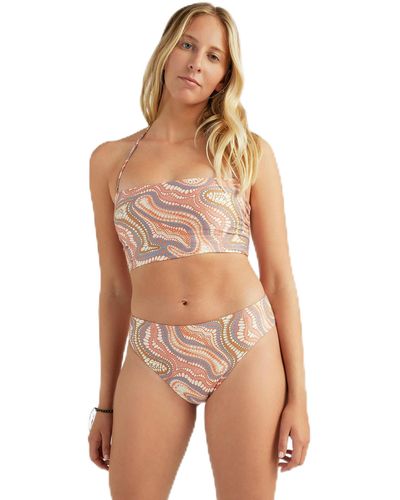 O'neill Sportswear Longline Jen Love Bandeau Bikini Set | Dotted Print - Brown
