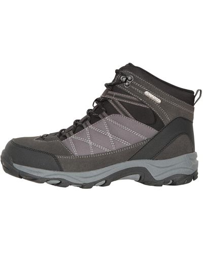 Mountain Warehouse Scarpe da Passeggio Alte in Pelle Scamosciata e - Nero