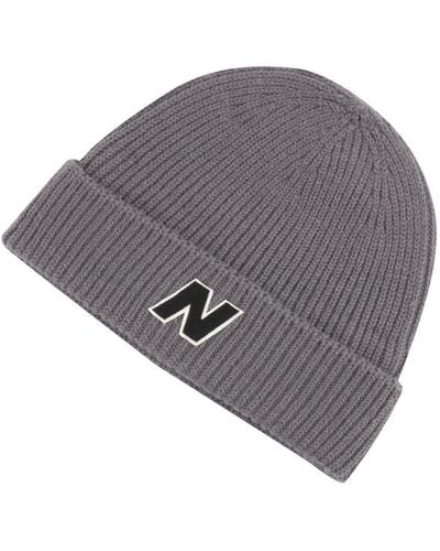 New Balance Winter Watchmans Block N Wool Beanie All Ages One Size Fits Most - Grau
