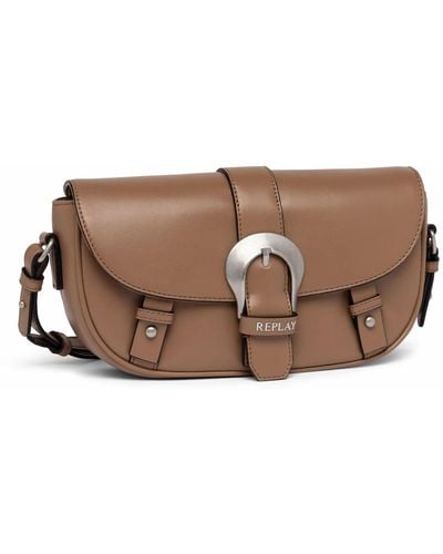 Replay Women's Shoulder Bag With Adjustable Handle - Brown