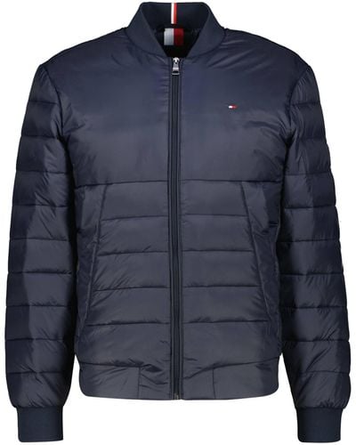 Tommy Hilfiger Packable Recycled Quilt Bomber Woven Jackets - Blue