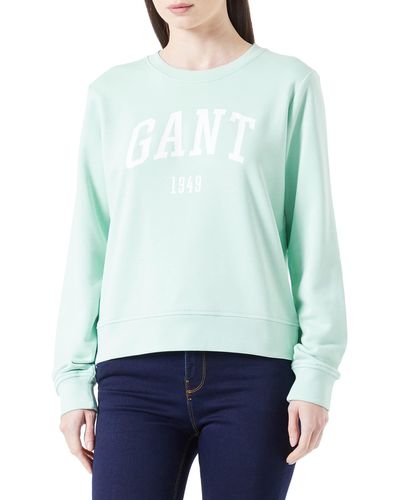 GANT Logo C-neck Sweat Sweatshirt - Green