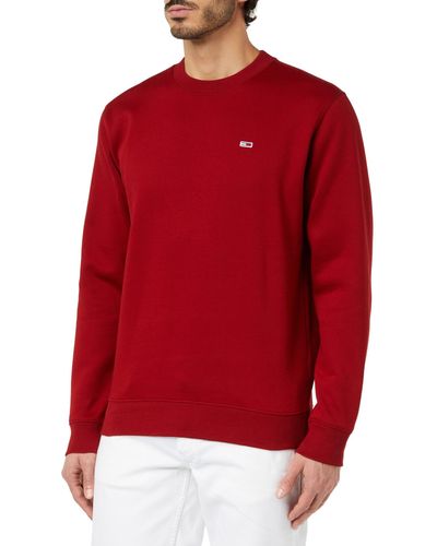 Tommy Hilfiger Tommy Jeans Tjm Regular Fleece C Neck Sweatshirts - Red