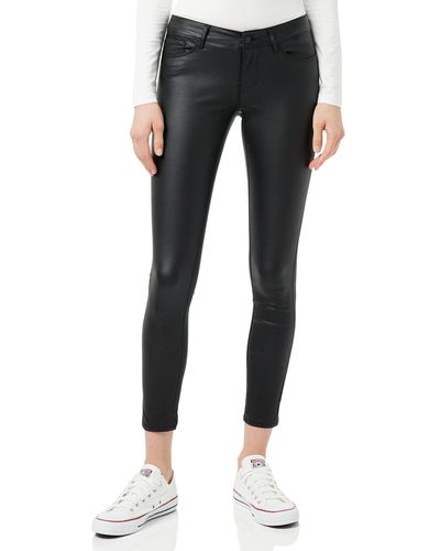 Vero Moda Petite Vmseven Nw Ss Smooth Coated Pt Petite Trousers - Black