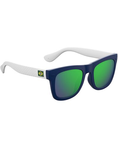 Havaianas Sonnenbrille und Rechteckig - Leichtes Material - 100% UV schutz - Schutzkasten - Grün