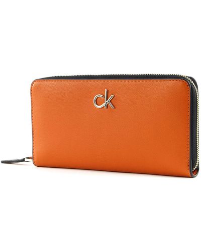 Calvin Klein Zip Around Wallet L Roasted Pumpkin - Oranje