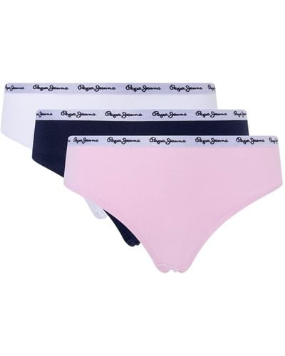 Pepe Jeans Classic 3P Thong Unterwäsche im Bikini-Stil - Schwarz