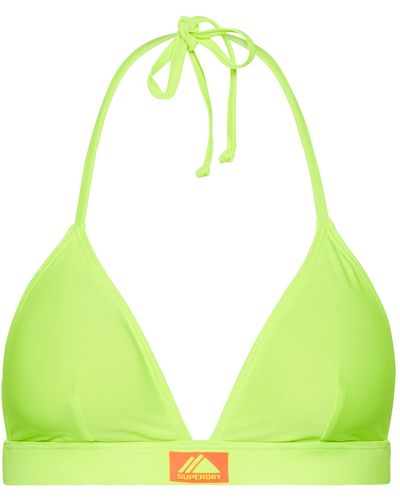 Superdry Swimwear Code Mtn Driehoek Bikini Top Neon Geel 36 - Groen