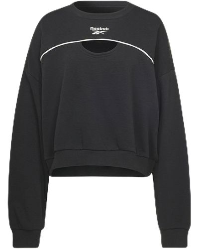 Reebok Te Piping Crewneck In Sweatshirt - Black
