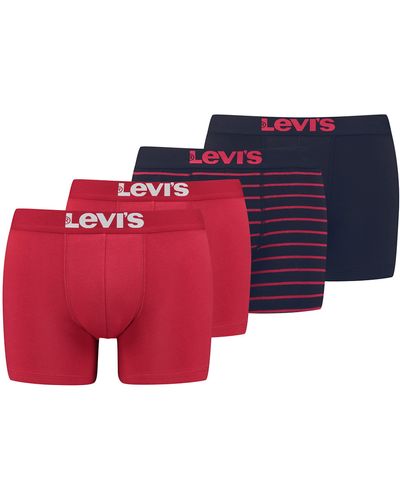 Levi's Solid And Vintage Stripe Boxers - Rood