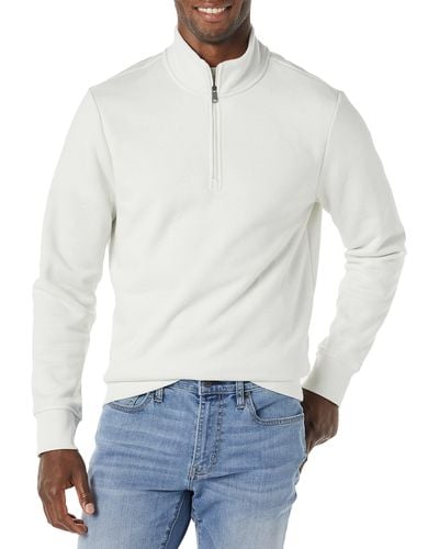 Amazon Essentials Long-sleeve Quarter-zip Fleece Sweatshirt - White