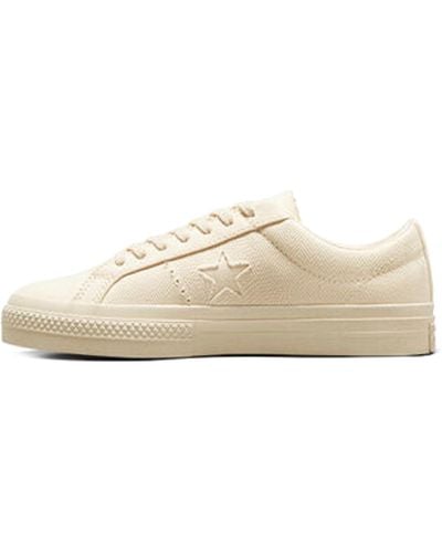 Converse One Star Pro Ox Unisex Casual Trainers In Cream - 8.5 Uk - Natural