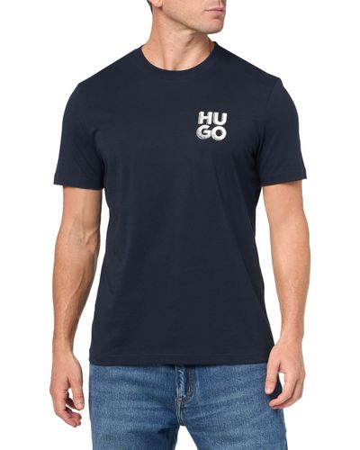 HUGO Stacked Short Sleeve Tshirt Shirt - Blue