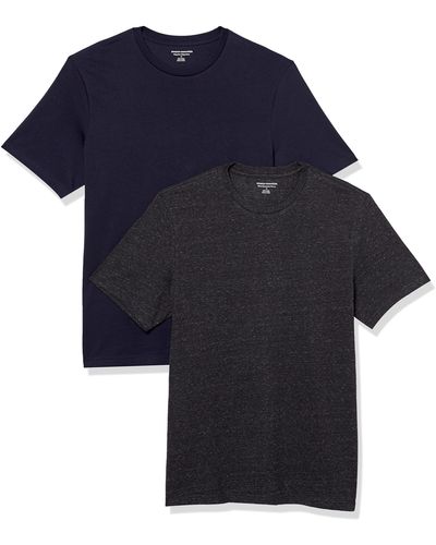 Amazon Essentials 2-Pack Slim-fit Short-Sleeve Crewneck T-Shirt Camiseta - Azul