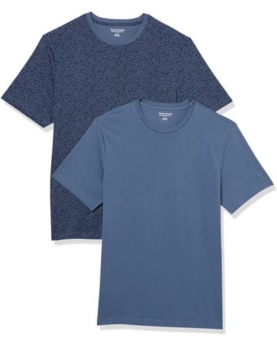 Amazon Essentials 2-Pack Slim-fit Short-Sleeve Crewneck T-Shirt Camiseta - Azul