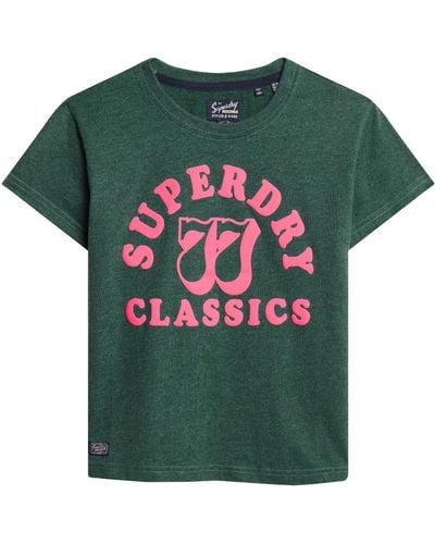 Superdry Archive Neon Graphic T Shirt - Green