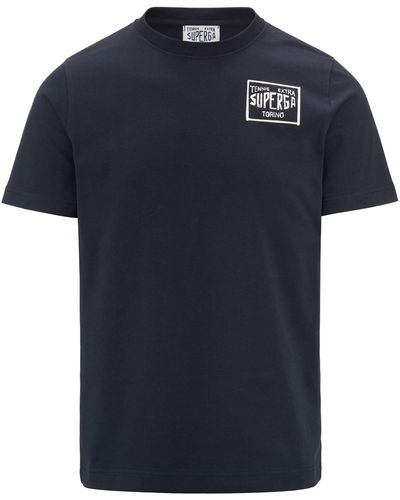 Superga Shirt Archivio Tennis Player - T-Shirt Top - Grigio - Blu