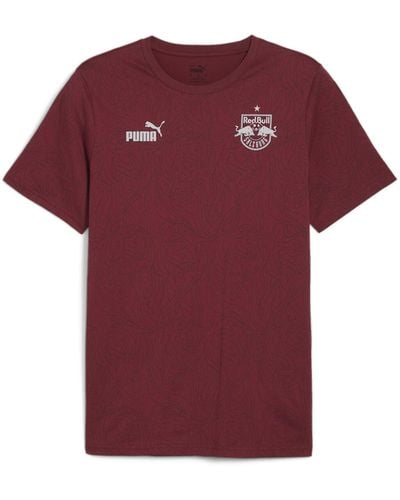 PUMA T-Shirt con Stampa Integrale FC Red Bull Salzburg ftblCULTURE da Uomo 3XL Team Regal Red Ash Gray - Viola