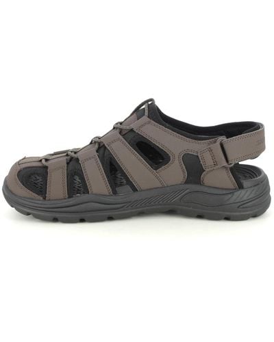 Skechers Arch Fit Motley Verlander Choc Chocolate Brown S Closed Toe Sandals 204348 - Black