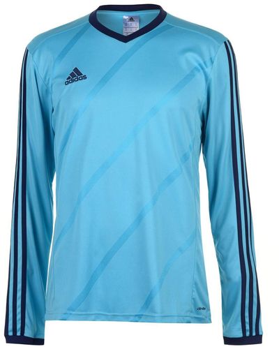 adidas Tabela 14 Long Sleeve Football Jersey S Cyan/navy Soccer Shirt Top Large - Blue