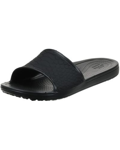 Crocs™ Sloane Snake Low Slide Sandaal Voor - Zwart