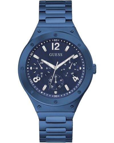 Guess S Dress Multifunction 44mm Watch – Blue Stainless Steel Case With Blue Dial &