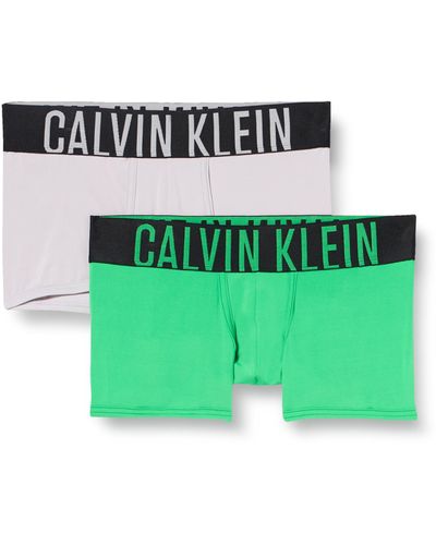 Calvin Klein 2er Pack Boxershorts Low Rise Trunks Stretch - Grün