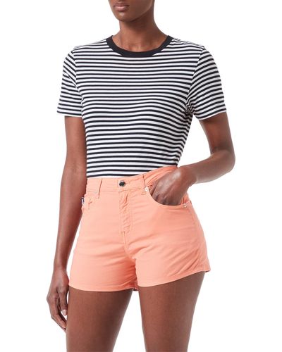 Love Moschino S Fancy Cotton-Linen Blend with Matching Logo Back Tag Lässige Shorts - Mehrfarbig
