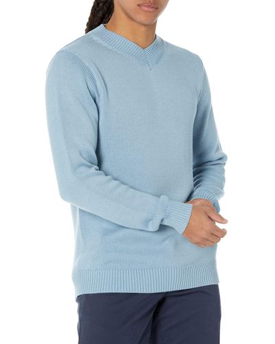 Amazon Essentials Pullover mit V-Ausschnitt in normaler Passform - Blau