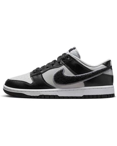 Nike Chenille Swoosh Grey Black Sneakers - Schwarz