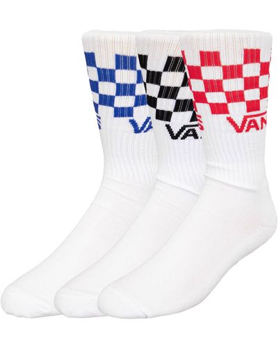 Vans Classic Check Crew Socken 3er Pack - Weiß