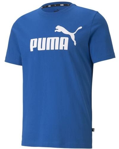 PUMA T-shirt Ess Logo Tee - Blauw