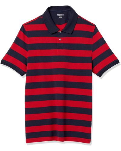 Amazon Essentials Piqué-Poloshirt aus Baumwolle - Rot