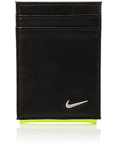 Nike Blocked Front Pocket Wallet W/magnetic Money Clip - Black