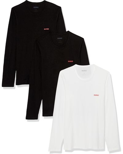 HUGO 3-pack Signature Logo Long Sleeve Shirt - Black