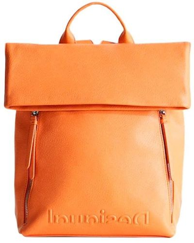 Desigual Back_half Logo Nerano 2. Backpack Medium - Orange