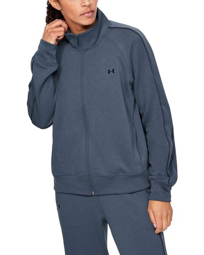 Under Armour Double Knit Track Jacket Warm-up Top - Blauw