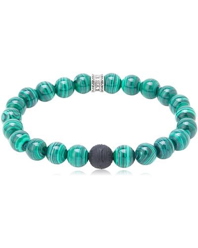 Thomas Sabo Bracciale Elastico Uomo Argento A1778-530-6-L17 - Verde