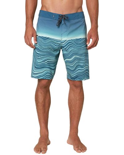 O'neill Sportswear Water Resistant Hyperfreak Stretch Swim Boardshorts - Blu