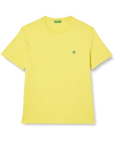 Benetton 3mi5j1af7 T-Shirt - Gelb