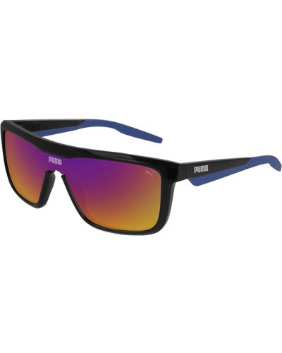 PUMA Sunglasses Pu0248s 002 Glasses Man Colour Black Lens Colour Blue Size 99 Mm - Multicolour