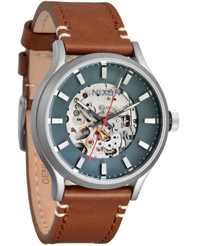 Nixon Spectra Leather Watch - Grey